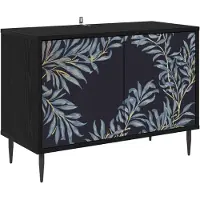 Syfax Meuble TV DOKKUM, dimensions : 69 x 33 x 50,5 cm, couleur noire, aspect bois chêne