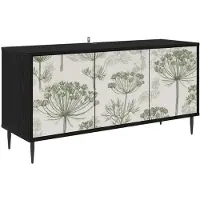 Syfax Meuble TV GOTHA, 102 x 33 x 51 cm, noir, imitation chêne