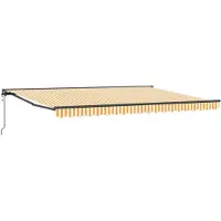 vidaXL Cadre de store jaune et blanc 450 x 300 cm
