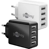 Goobay Chargeur USB A - Prise Euro mâle vers 2x USB A femelle