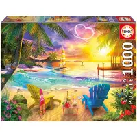 Educa Puzzle - - Love Beach - 1000 pièces - 68 x 48 cm - Pour adultes - Thème nature