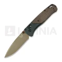 Benchmade Couteau pliant Bugout S90V Taiga Green Brown Canvas Micarta