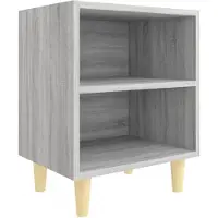 vidaXL Table de chevet avec pieds en bois Sonoma gris 40x30x50 cm