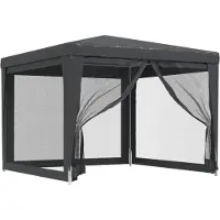 vidaXL Tente de réception avec 4 parois latérales en maille Anthracite 3x3 m HDPE