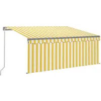 vidaXL Store manuel rétractable avec enrouleur 3x2,5 m jaune & blanc