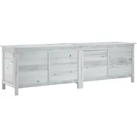 vidaXL Coffre de jardin blanc 198,5x50x56,5 cm Sapin massif