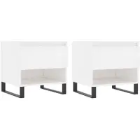 vidaXL Tables basses 2 pcs. Blanc brillant 50x46x50 cm Bois composite