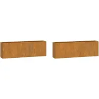 vidaXL Jardinières murales 2 pcs Rouillé Acier corten 53x10x17 cm