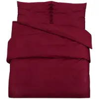 vidaXL Ensemble de literie Bordeaux rouge 135x200 cm coton