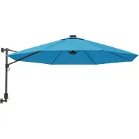 vidaXL Parasol mural bleu mer 290 cm