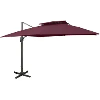 vidaXL Parasol ampli avec aération 300x300 cm rouge bordeaux