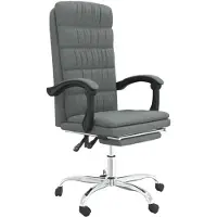 vidaXL Chaise de bureau avec fonction chaise longue Tissu gris foncé