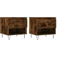 vidaXL Tables basses 2 pcs. Chêne fumé 50x46x50 cm Bois composite