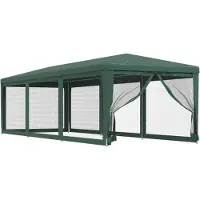 vidaXL Tente de réception avec 8 parois latérales en maille vert 3x9 m HDPE