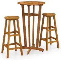 vidaXL Ensemble de bar 3 pièces en bois massif d'acacia