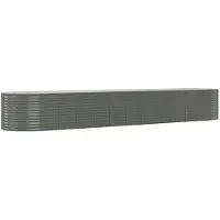 vidaXL Parterre surélevé Acier revêtu par poudre 507x100x68 cm Gris
