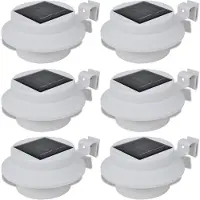 vidaXL 6x lampe d'extérieur kit d'éclairage solaire lumière de clôture lumière de gouttière blanche