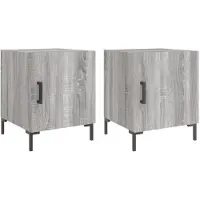 vidaXL Tables de chevet 2 pcs sonoma gris 40x40x50cm bois d'ingénierie