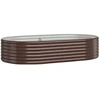 vidaXL Lit surélevé Acier revêtu par poudre 175x100x36 cm Marron