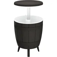 vidaXL Table 3 en 1 avec seau à glace Noir Polypropylène