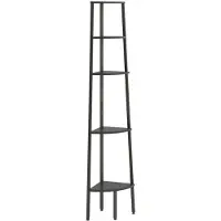 vidaXL Étagère d'angle avec 5 étagères Noir 45,5x31,5x180 cm