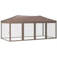 vidaXL Party tent faltbar mit Seitenwänden 3x6 m Taupe