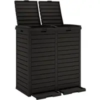 vidaXL Poubelle d'extérieur noire 78x41x86 cm Polypropylène