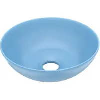 vidaXL Washbeasin rund Keramikhellblau