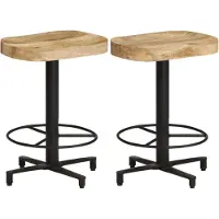 vidaXL Tabouret de bar 2 pcs. 52 cm Mango massif