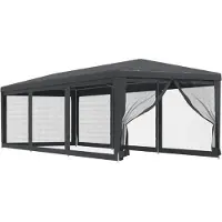 vidaXL Tente de réception avec 8 parois latérales en maille Anthracite 3x9 m HDPE
