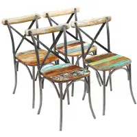 vidaXL Chaises de salle à manger 4 pcs. Vieux bois massif