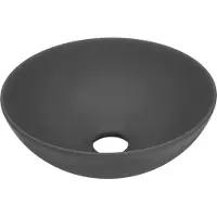 vidaXL Lavabo en céramique gris foncé rond