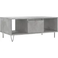 vidaXL Table basse gris béton 90x50x36,5 cm Bois composite