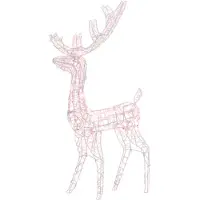vidaXL Renne LED acrylique Décoration de Noël 140 LED 120 cm Blanc chaud