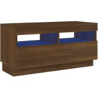 vidaXL Armoire TV avec lampes LED brun imitation chêne 80x35x40 cm
