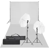 vidaXL Kit studio photo avec éclairage et arrière-plan