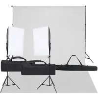 vidaXL Kit de studio photo avec éclairage et toile de fond