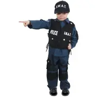 Chaks Déguisement Agent SWAT Garçon 5/6 ans - - Métier - Polyester - Bleu