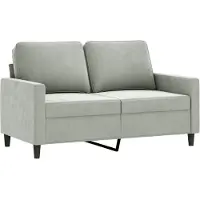 vidaXL Canapé à 2 places Gris clair 120 cm Velours