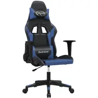 vidaXL Chaise de jeu noir et bleu similicuir