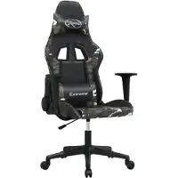vidaXL Chaise de jeu noir et camouflage similicuir