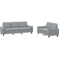 vidaXL Ensemble de canapés 2 pièces gris clair Tissu