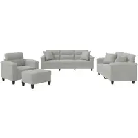 vidaXL Ensemble de canapés 4 pièces avec coussins gris clair tissu microfibre