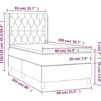 vidaXL Lit boxspring avec matelas & LED rose 80x200 cm velours