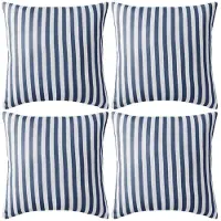 Super Merchant Oreiller d'extérieur lot de 4 Impression rayure 45 x 45 cm Bleu
