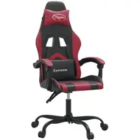 vidaXL Chaise de jeu pivotante noir et bordeaux similicuir