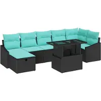 vidaXL Ensemble de canapés de jardin , 8 pièces, en polyrotin