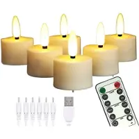 TAUOH Bougies Chauffe-Plat Rechargeables Sans Flamme, Petites, avec Télécommande, Minuterie LED 2/4/6/8 Heures, 3,8 cm X 5,5 cm