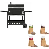 Monster Four à fumoir XXL, barbecue au charbon de bois, portable, pour l'extérieur et le jardin