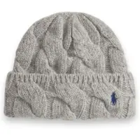 Ralph Lauren pour femme. 455P18125002 Bonnet en mélange de laine à rayures grises (OSFA), Casuel
